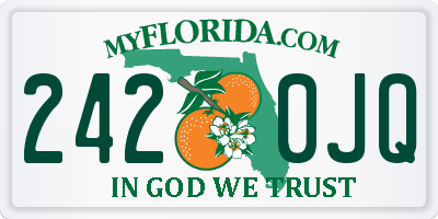 FL license plate 2420JQ