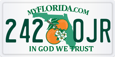 FL license plate 2420JR
