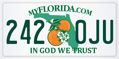 FL license plate 2420JU