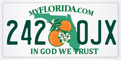 FL license plate 2420JX