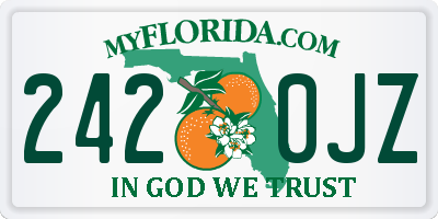 FL license plate 2420JZ