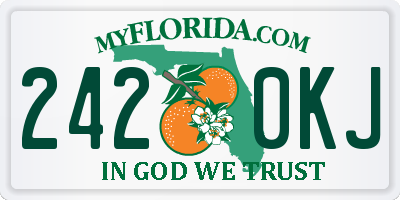 FL license plate 2420KJ
