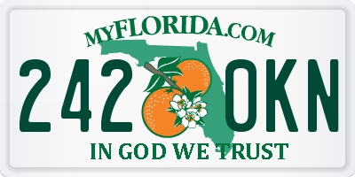 FL license plate 2420KN