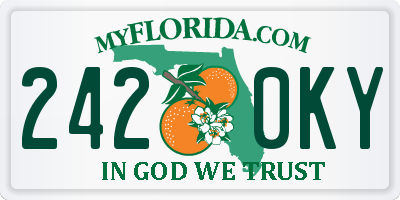 FL license plate 2420KY