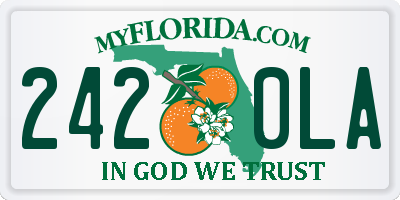 FL license plate 2420LA