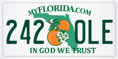 FL license plate 2420LE