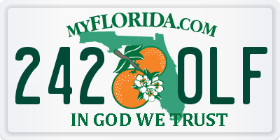 FL license plate 2420LF