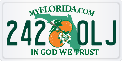FL license plate 2420LJ
