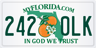 FL license plate 2420LK