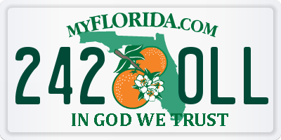 FL license plate 2420LL