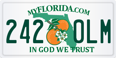 FL license plate 2420LM