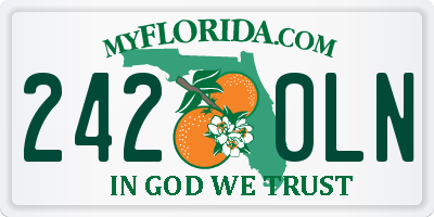 FL license plate 2420LN