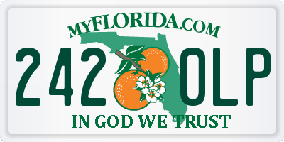 FL license plate 2420LP
