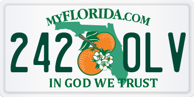 FL license plate 2420LV