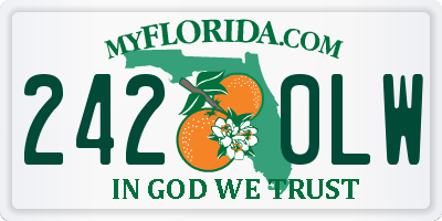 FL license plate 2420LW