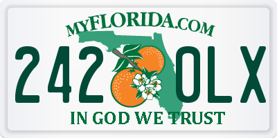 FL license plate 2420LX