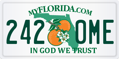 FL license plate 2420ME