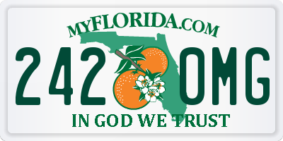 FL license plate 2420MG