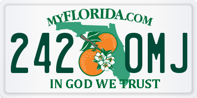 FL license plate 2420MJ