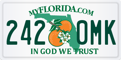 FL license plate 2420MK
