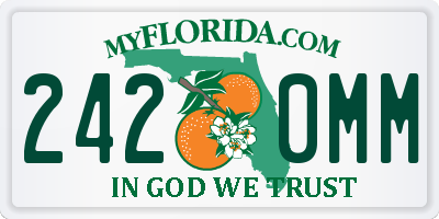 FL license plate 2420MM