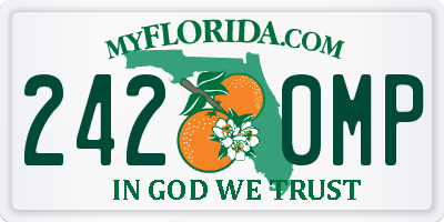 FL license plate 2420MP