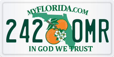 FL license plate 2420MR