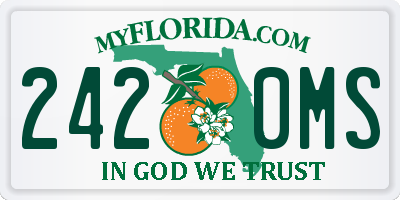 FL license plate 2420MS