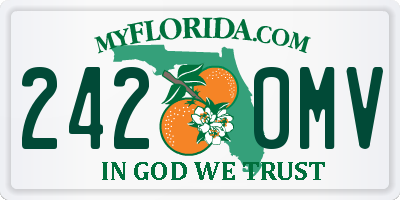 FL license plate 2420MV