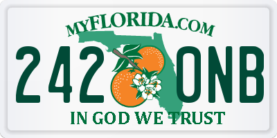 FL license plate 2420NB