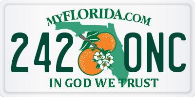 FL license plate 2420NC