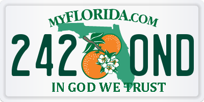 FL license plate 2420ND