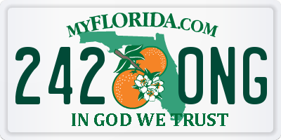 FL license plate 2420NG