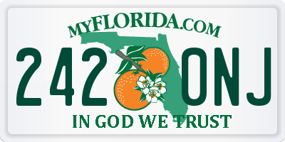 FL license plate 2420NJ