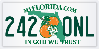 FL license plate 2420NL