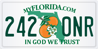 FL license plate 2420NR
