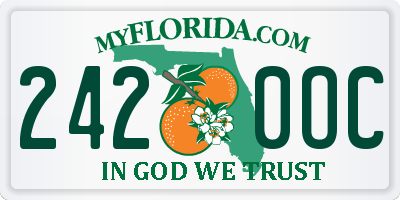 FL license plate 2420OC