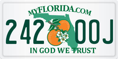 FL license plate 2420OJ