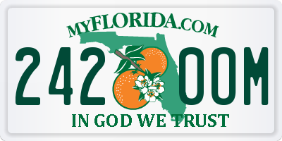 FL license plate 2420OM