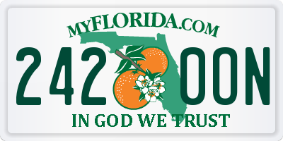 FL license plate 2420ON