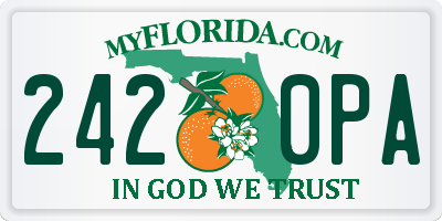 FL license plate 2420PA