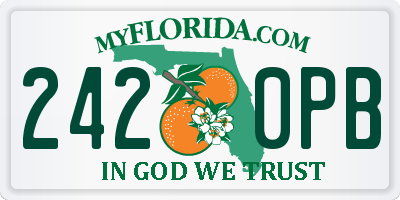 FL license plate 2420PB