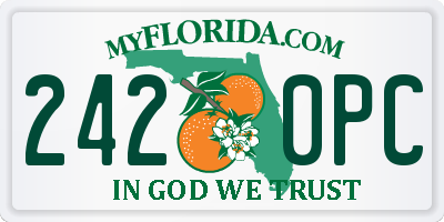 FL license plate 2420PC