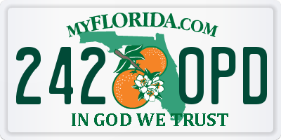 FL license plate 2420PD
