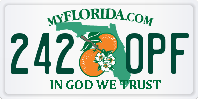 FL license plate 2420PF