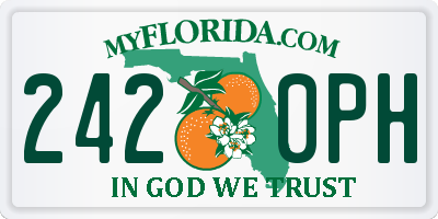 FL license plate 2420PH