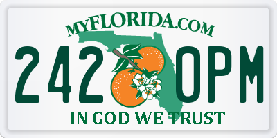 FL license plate 2420PM