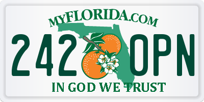 FL license plate 2420PN