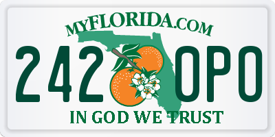 FL license plate 2420PO