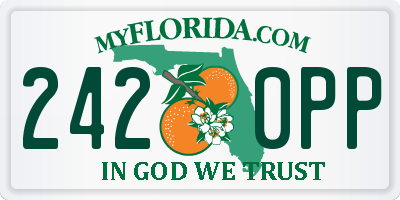 FL license plate 2420PP